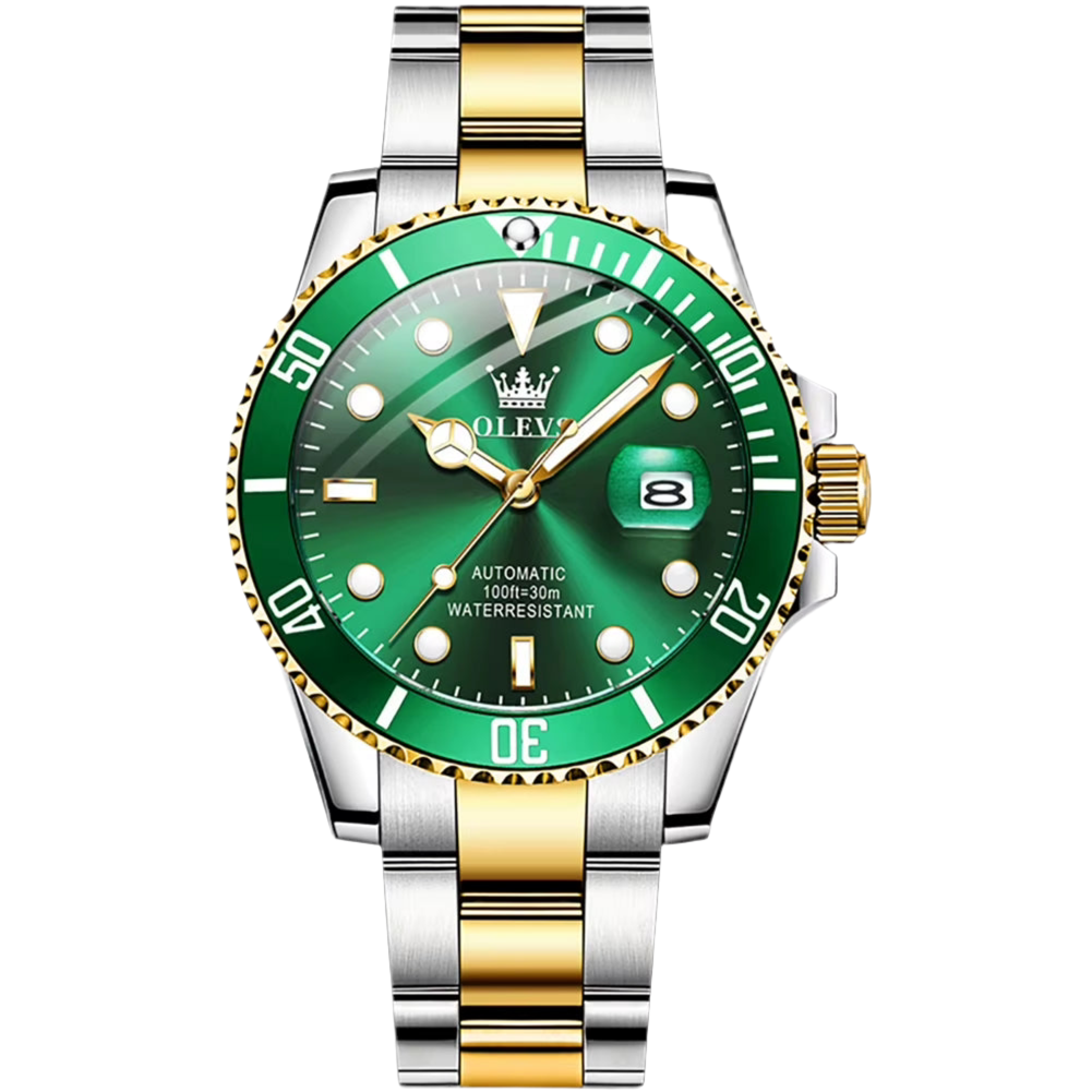 Automatic Movement Mechanical Men Watch Green Water Ghost Man Wristwatch Waterproof Stainless Steel Men'S Watches Luxury