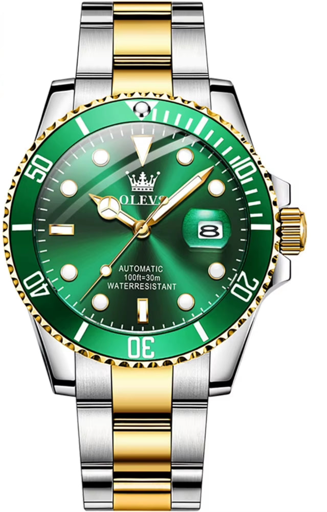 Automatic Movement Mechanical Men Watch Green Water Ghost Man Wristwatch Waterproof Stainless Steel Men'S Watches Luxury